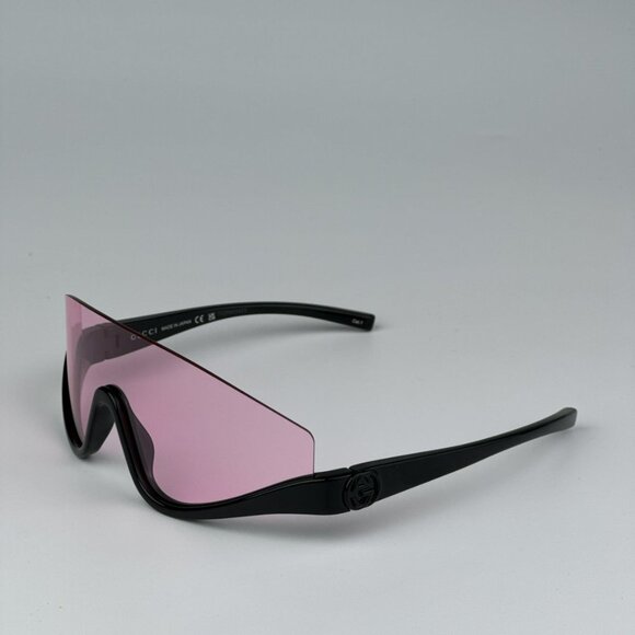Gucci GG1650S 002 BRAND NEW Sunglasses Black Pink Unisex Shield Mask